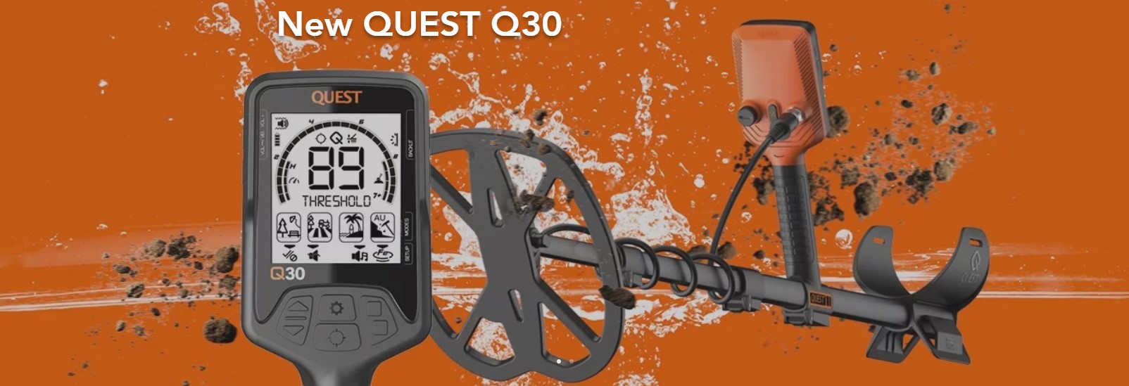 Détecteur de métaux Quest Q30 en gros plan